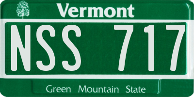 VT license plate NSS717