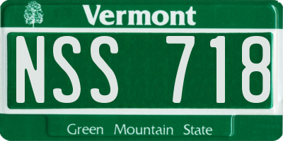 VT license plate NSS718