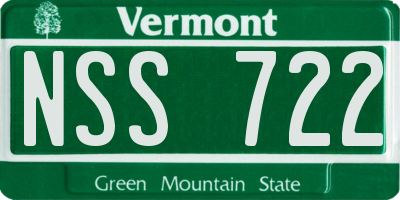 VT license plate NSS722