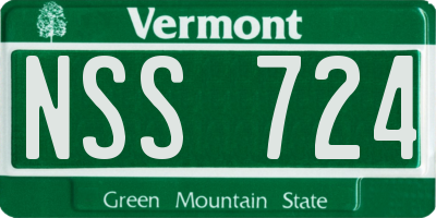 VT license plate NSS724