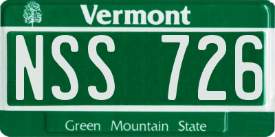 VT license plate NSS726