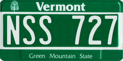 VT license plate NSS727