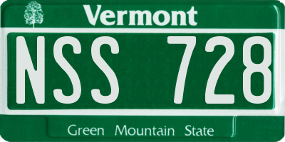 VT license plate NSS728