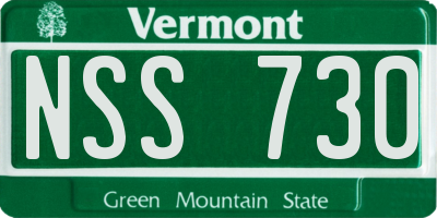 VT license plate NSS730