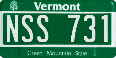 VT license plate NSS731
