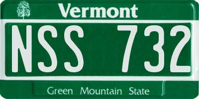 VT license plate NSS732