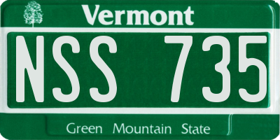 VT license plate NSS735