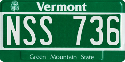 VT license plate NSS736
