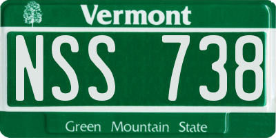 VT license plate NSS738