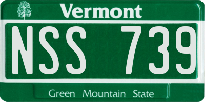 VT license plate NSS739
