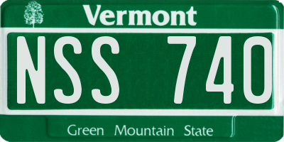 VT license plate NSS740