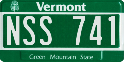 VT license plate NSS741