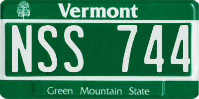 VT license plate NSS744