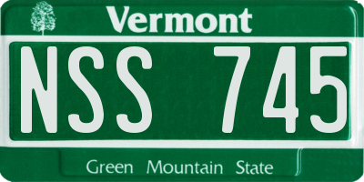 VT license plate NSS745
