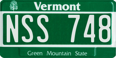 VT license plate NSS748