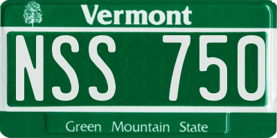 VT license plate NSS750