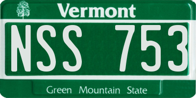 VT license plate NSS753