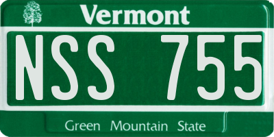VT license plate NSS755