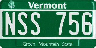 VT license plate NSS756