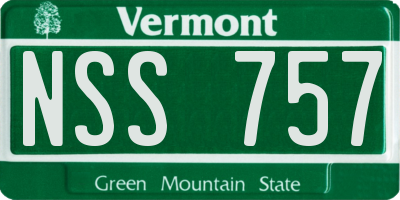 VT license plate NSS757