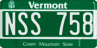 VT license plate NSS758