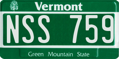 VT license plate NSS759