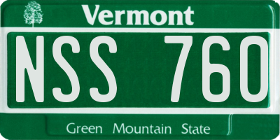 VT license plate NSS760