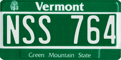 VT license plate NSS764