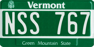 VT license plate NSS767