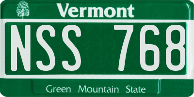 VT license plate NSS768