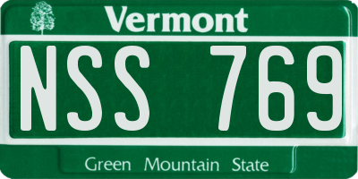 VT license plate NSS769
