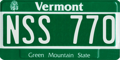 VT license plate NSS770