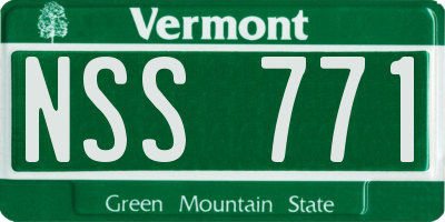 VT license plate NSS771