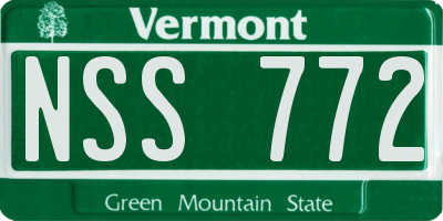 VT license plate NSS772