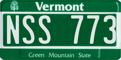 VT license plate NSS773