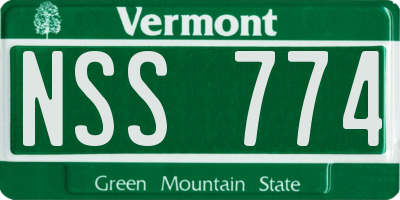 VT license plate NSS774