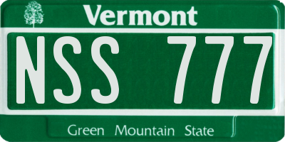 VT license plate NSS777