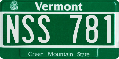 VT license plate NSS781