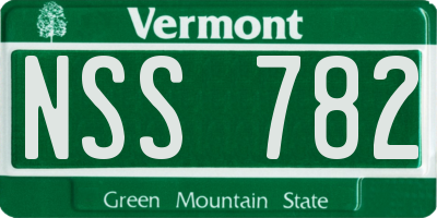 VT license plate NSS782