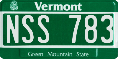 VT license plate NSS783