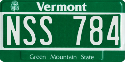 VT license plate NSS784