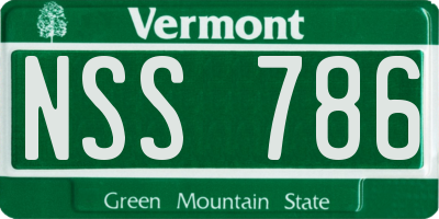 VT license plate NSS786
