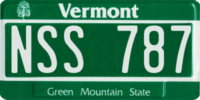 VT license plate NSS787