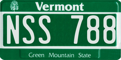 VT license plate NSS788