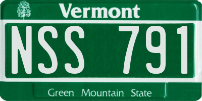 VT license plate NSS791