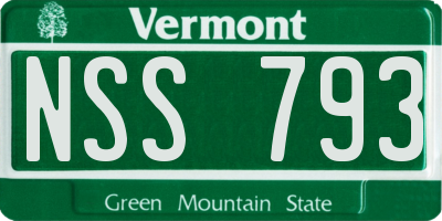 VT license plate NSS793
