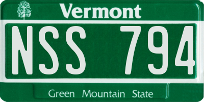 VT license plate NSS794