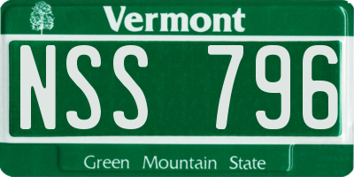 VT license plate NSS796