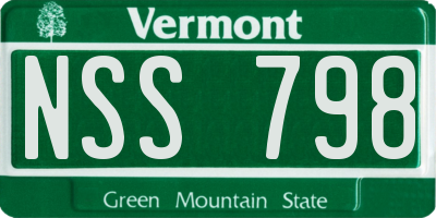 VT license plate NSS798