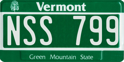 VT license plate NSS799